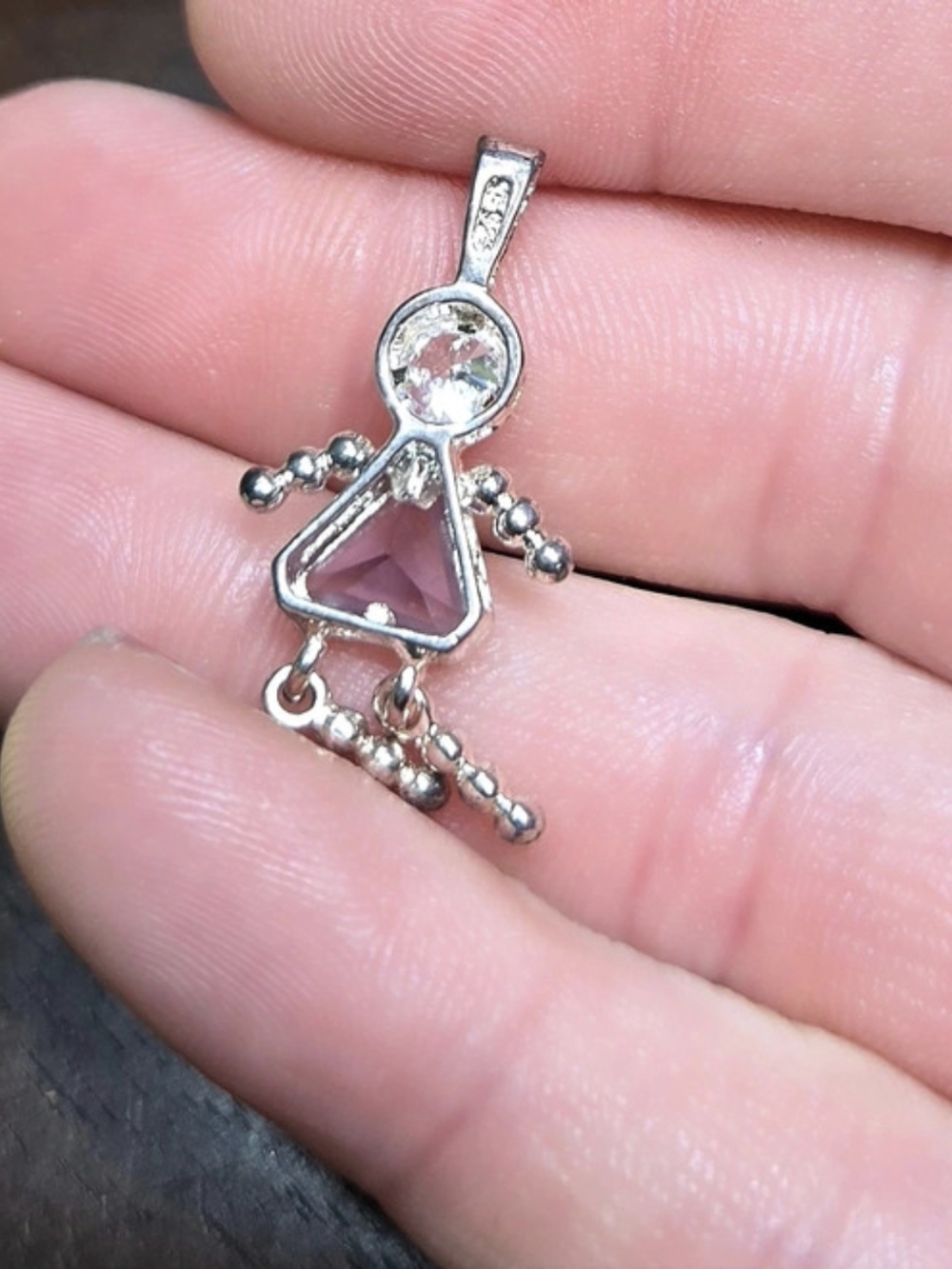 925 Sterling Birthstone Girl Charm February